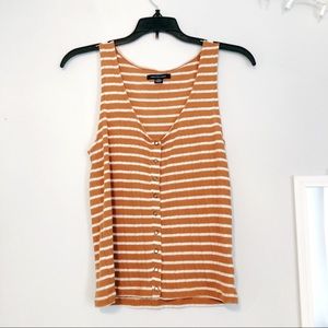 AEO orange stripped tank top